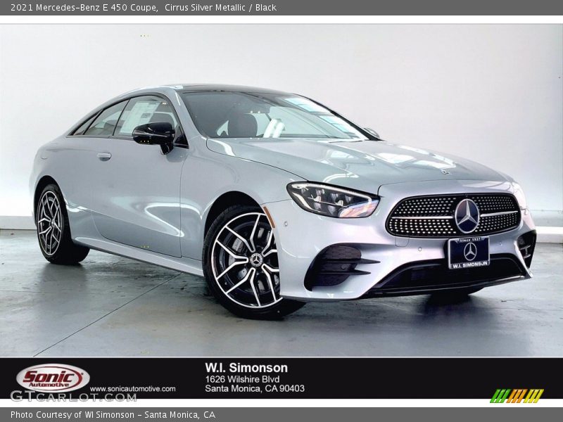 Cirrus Silver Metallic / Black 2021 Mercedes-Benz E 450 Coupe