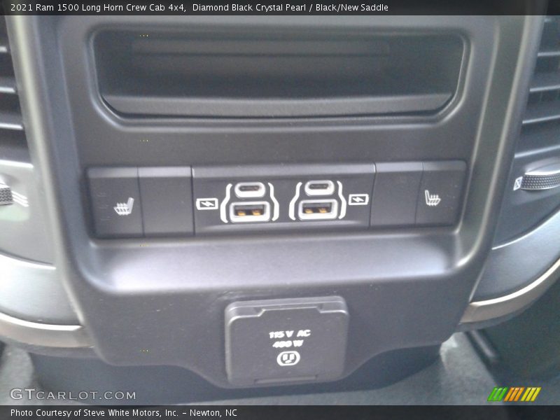 Diamond Black Crystal Pearl / Black/New Saddle 2021 Ram 1500 Long Horn Crew Cab 4x4