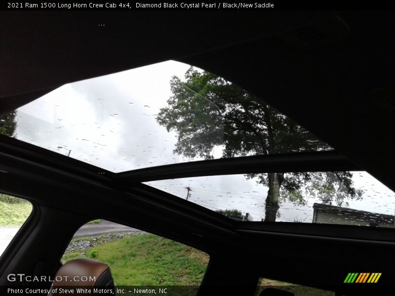 Diamond Black Crystal Pearl / Black/New Saddle 2021 Ram 1500 Long Horn Crew Cab 4x4