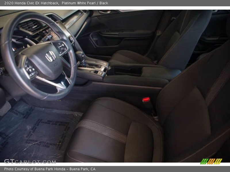 Platinum White Pearl / Black 2020 Honda Civic EX Hatchback