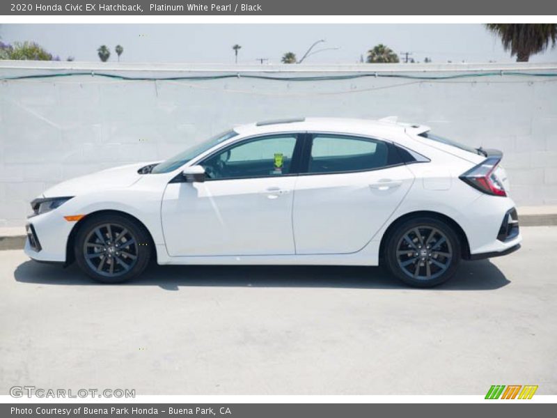 Platinum White Pearl / Black 2020 Honda Civic EX Hatchback