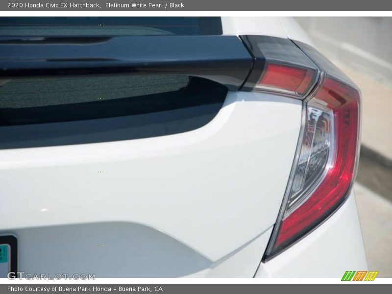 Platinum White Pearl / Black 2020 Honda Civic EX Hatchback