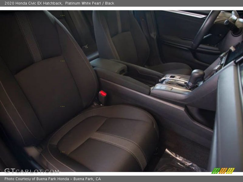Platinum White Pearl / Black 2020 Honda Civic EX Hatchback