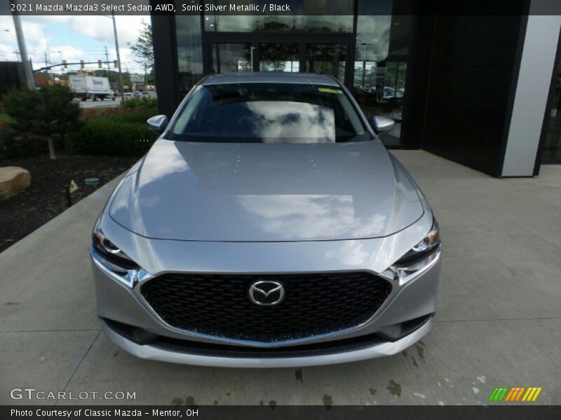 Sonic Silver Metallic / Black 2021 Mazda Mazda3 Select Sedan AWD