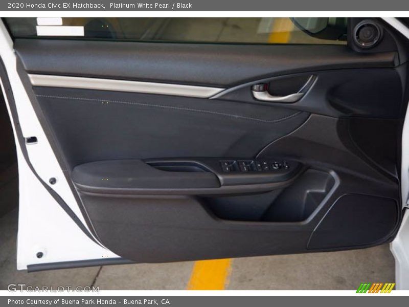 Platinum White Pearl / Black 2020 Honda Civic EX Hatchback