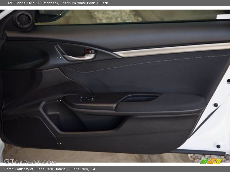 Platinum White Pearl / Black 2020 Honda Civic EX Hatchback