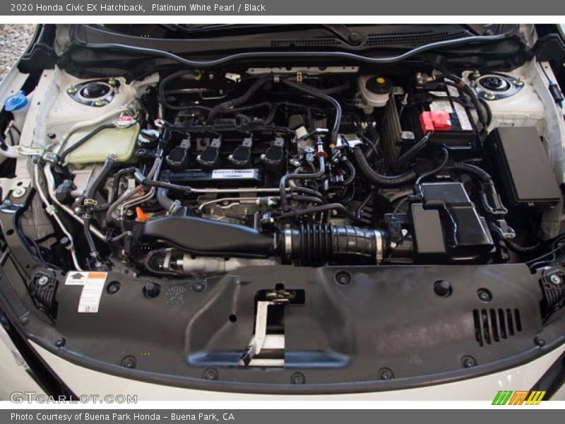 Platinum White Pearl / Black 2020 Honda Civic EX Hatchback