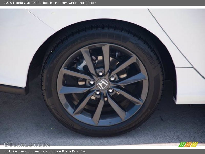 Platinum White Pearl / Black 2020 Honda Civic EX Hatchback