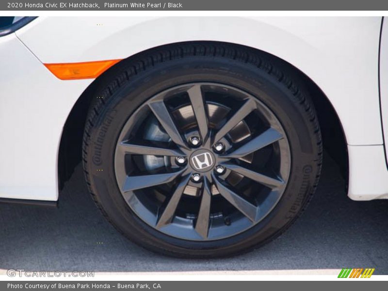 Platinum White Pearl / Black 2020 Honda Civic EX Hatchback
