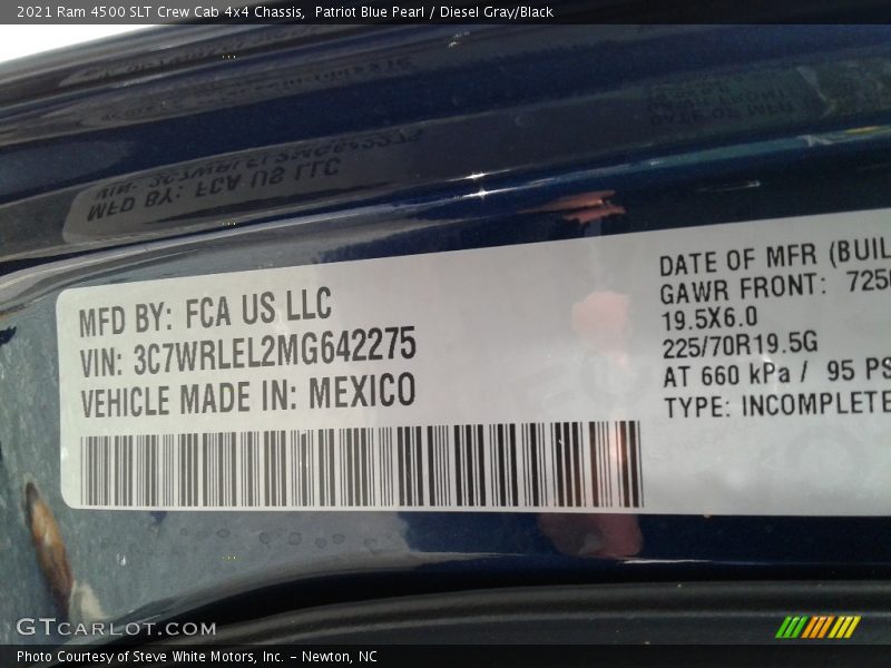Patriot Blue Pearl / Diesel Gray/Black 2021 Ram 4500 SLT Crew Cab 4x4 Chassis
