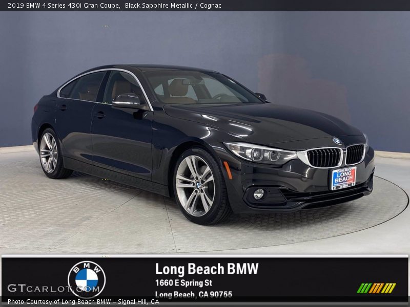 Black Sapphire Metallic / Cognac 2019 BMW 4 Series 430i Gran Coupe