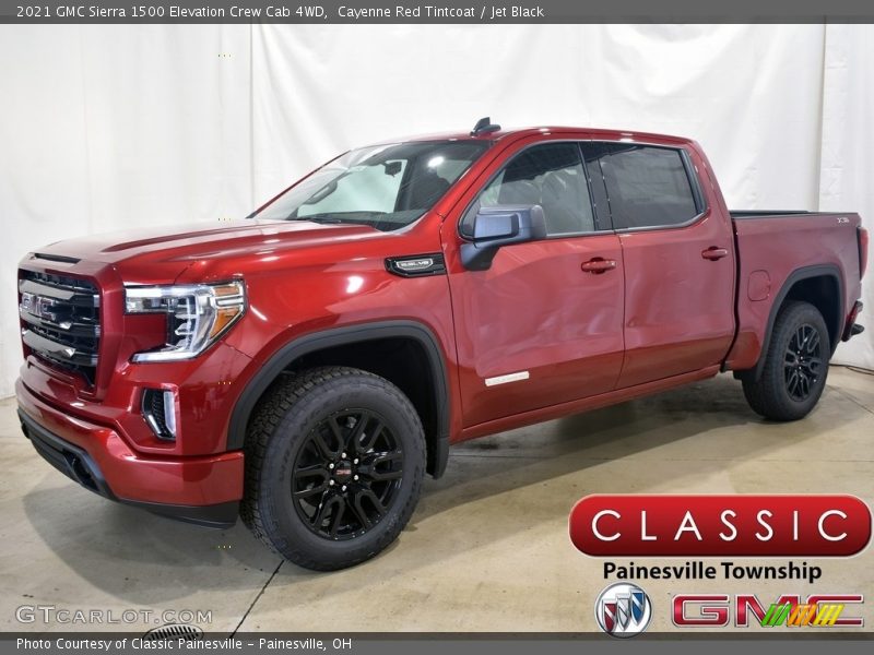 Cayenne Red Tintcoat / Jet Black 2021 GMC Sierra 1500 Elevation Crew Cab 4WD