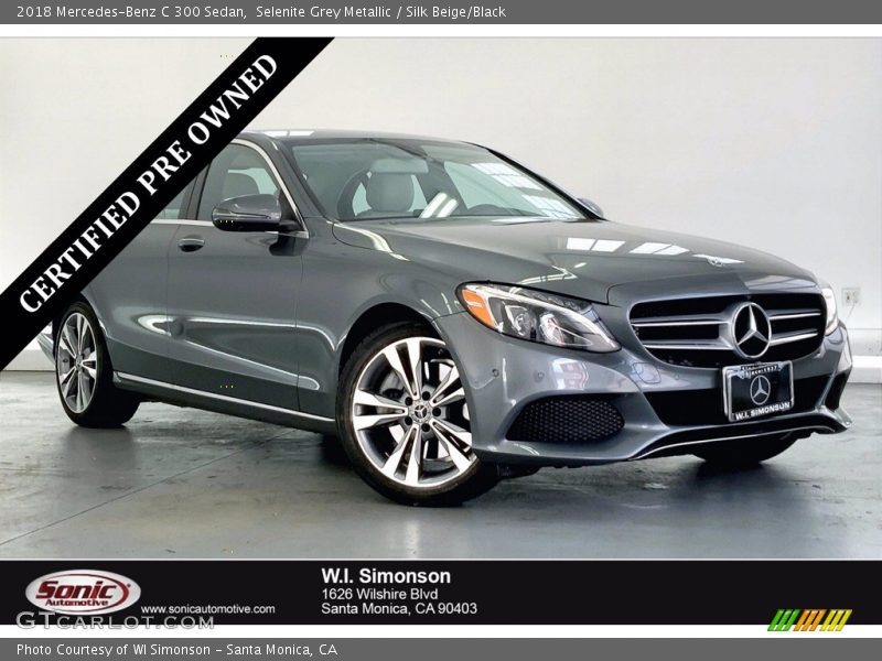 Selenite Grey Metallic / Silk Beige/Black 2018 Mercedes-Benz C 300 Sedan