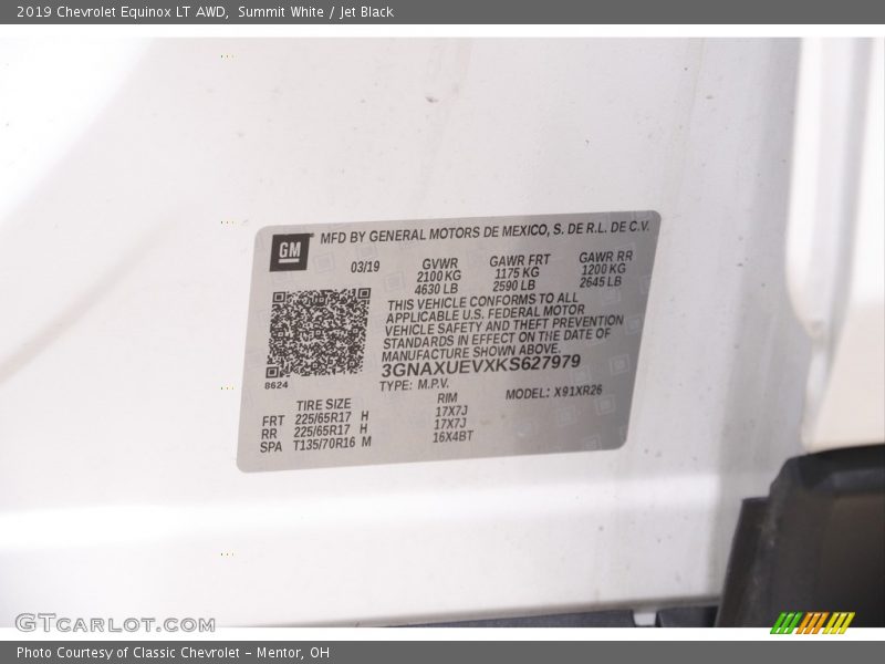 Summit White / Jet Black 2019 Chevrolet Equinox LT AWD