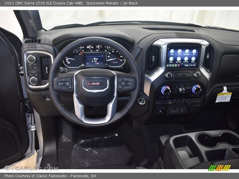 Quicksilver Metallic / Jet Black 2021 GMC Sierra 1500 SLE Double Cab 4WD