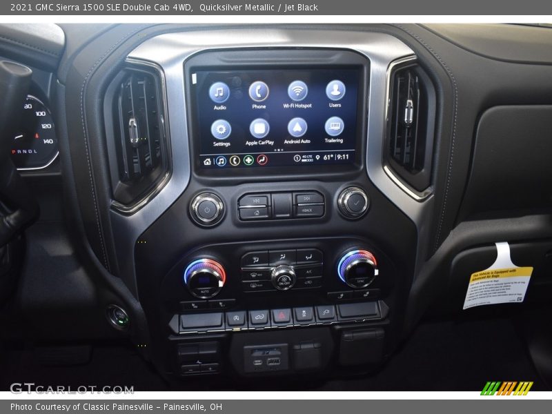 Quicksilver Metallic / Jet Black 2021 GMC Sierra 1500 SLE Double Cab 4WD