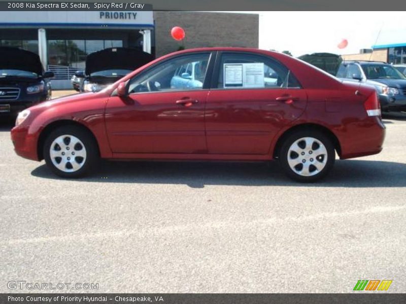 Spicy Red / Gray 2008 Kia Spectra EX Sedan