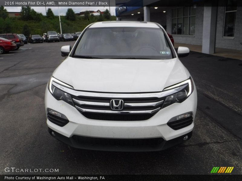 White Diamond Pearl / Black 2016 Honda Pilot EX-L AWD