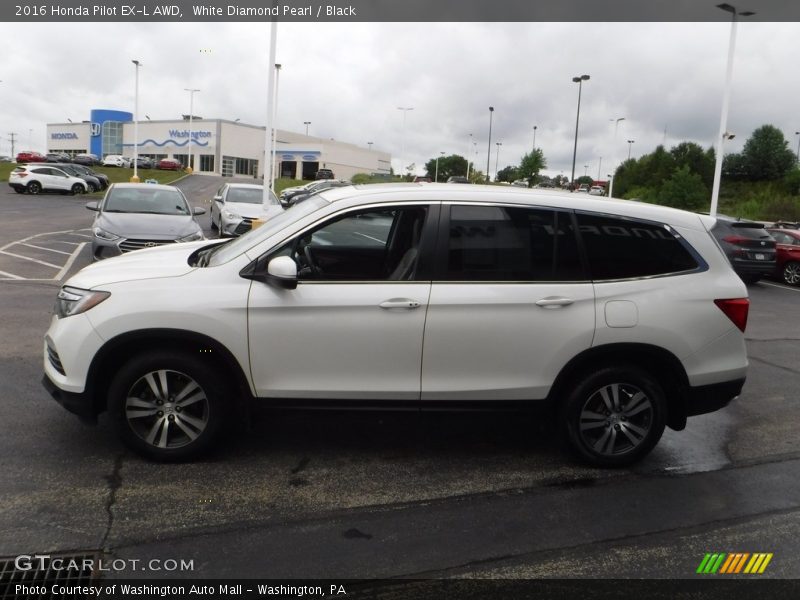 White Diamond Pearl / Black 2016 Honda Pilot EX-L AWD