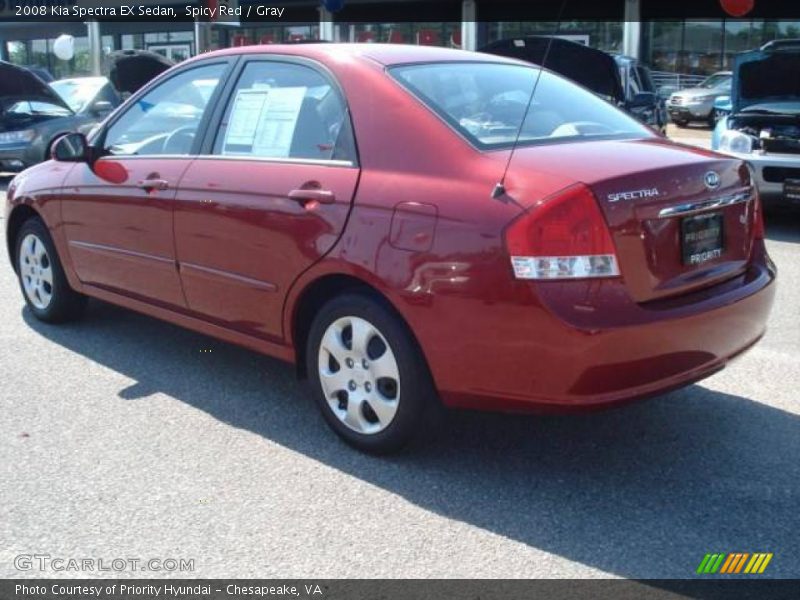Spicy Red / Gray 2008 Kia Spectra EX Sedan