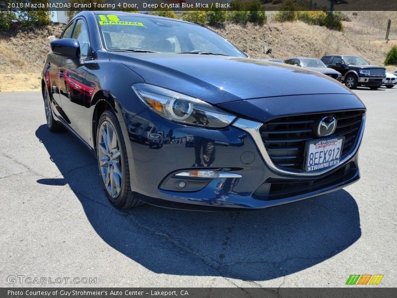 Deep Crystal Blue Mica / Black 2018 Mazda MAZDA3 Grand Touring 4 Door