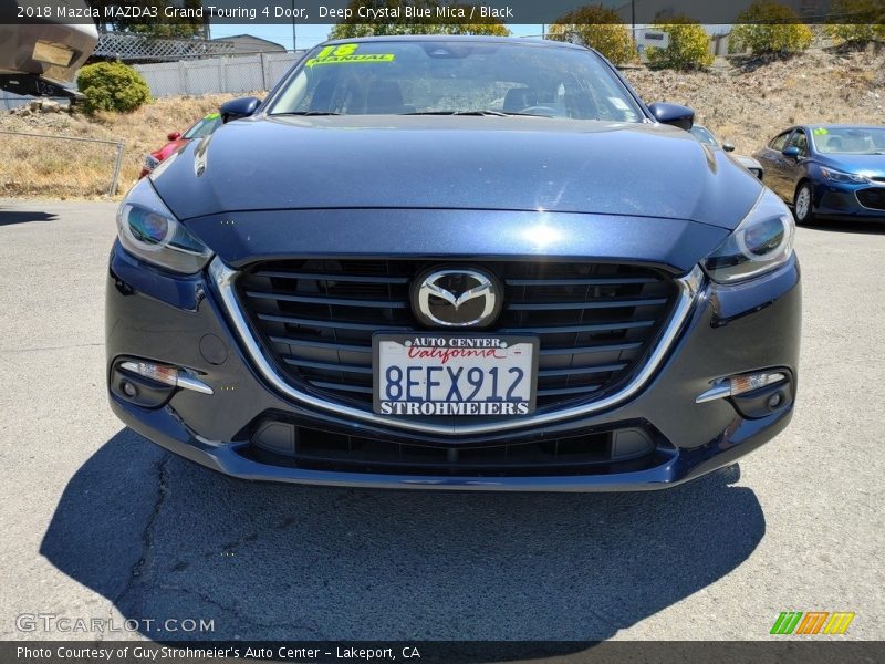 Deep Crystal Blue Mica / Black 2018 Mazda MAZDA3 Grand Touring 4 Door