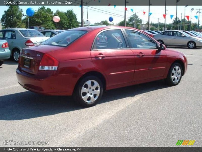 Spicy Red / Gray 2008 Kia Spectra EX Sedan