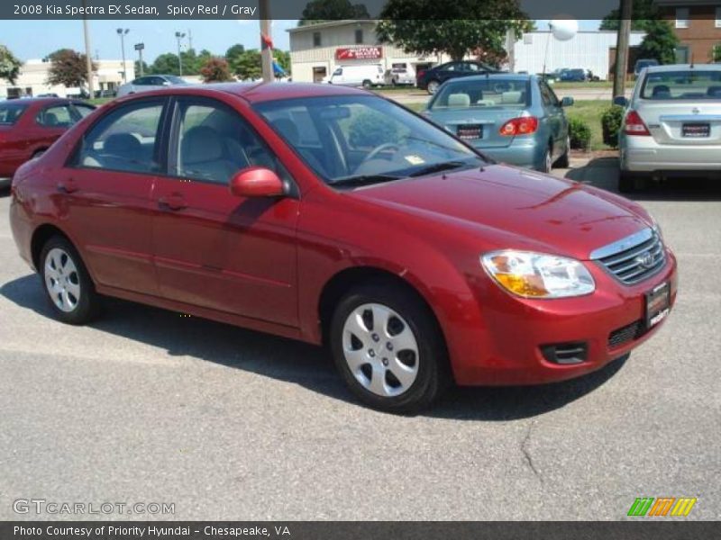 Spicy Red / Gray 2008 Kia Spectra EX Sedan