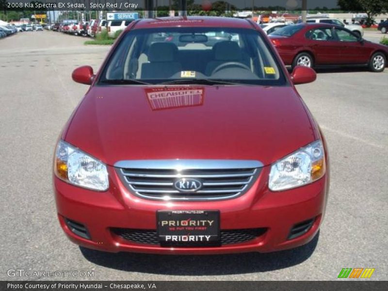 Spicy Red / Gray 2008 Kia Spectra EX Sedan