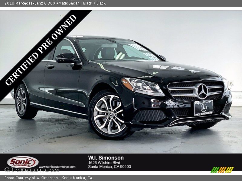 Black / Black 2018 Mercedes-Benz C 300 4Matic Sedan