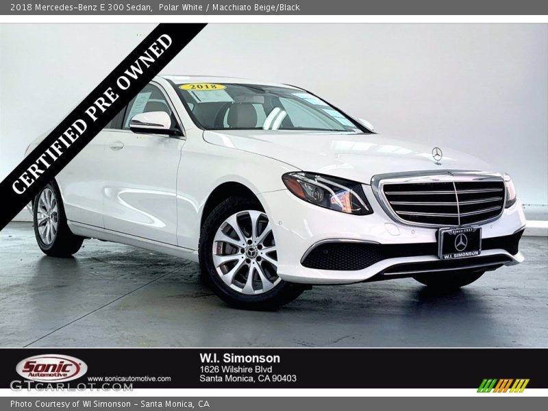 Polar White / Macchiato Beige/Black 2018 Mercedes-Benz E 300 Sedan