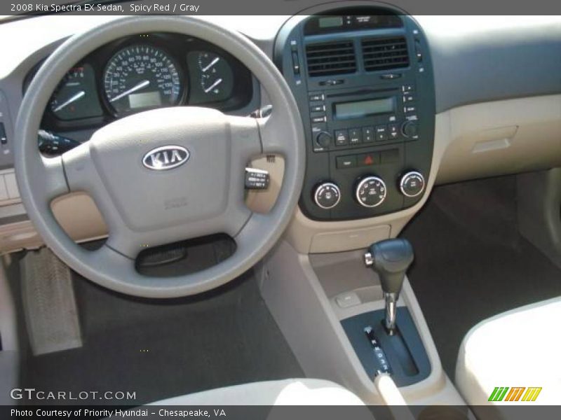 Spicy Red / Gray 2008 Kia Spectra EX Sedan