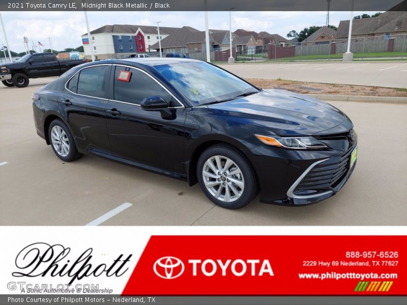 Midnight Black Metallic / Black 2021 Toyota Camry LE