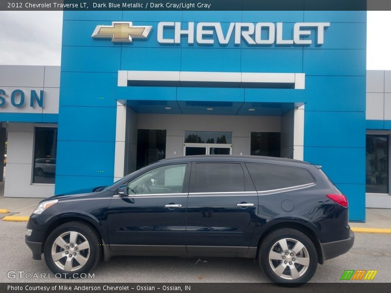 Dark Blue Metallic / Dark Gray/Light Gray 2012 Chevrolet Traverse LT