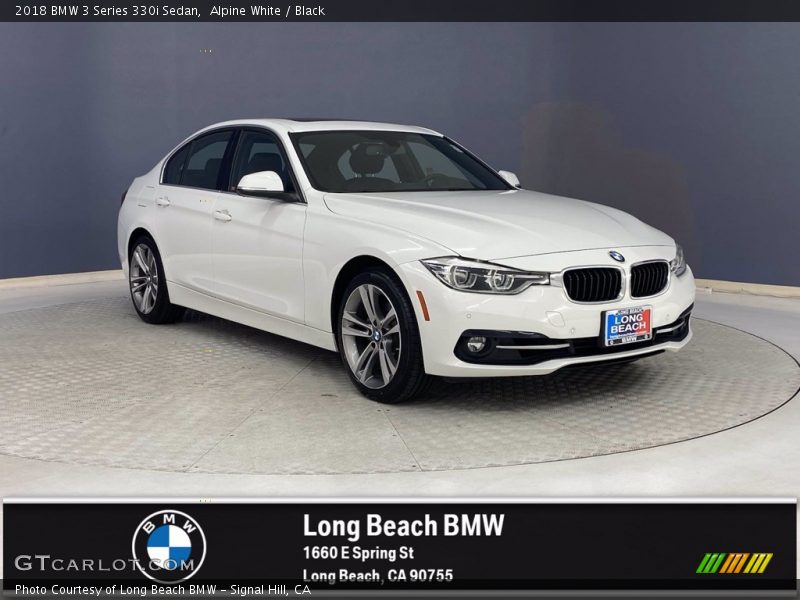 Alpine White / Black 2018 BMW 3 Series 330i Sedan