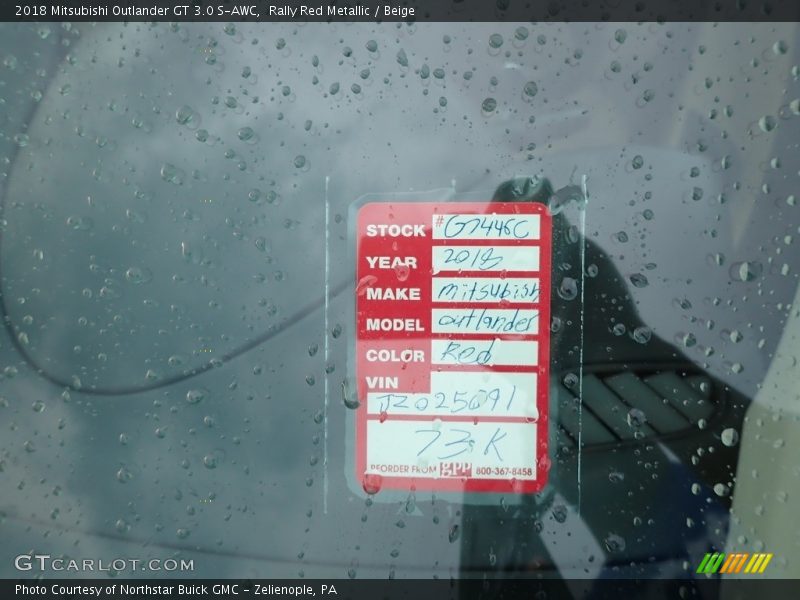 Rally Red Metallic / Beige 2018 Mitsubishi Outlander GT 3.0 S-AWC