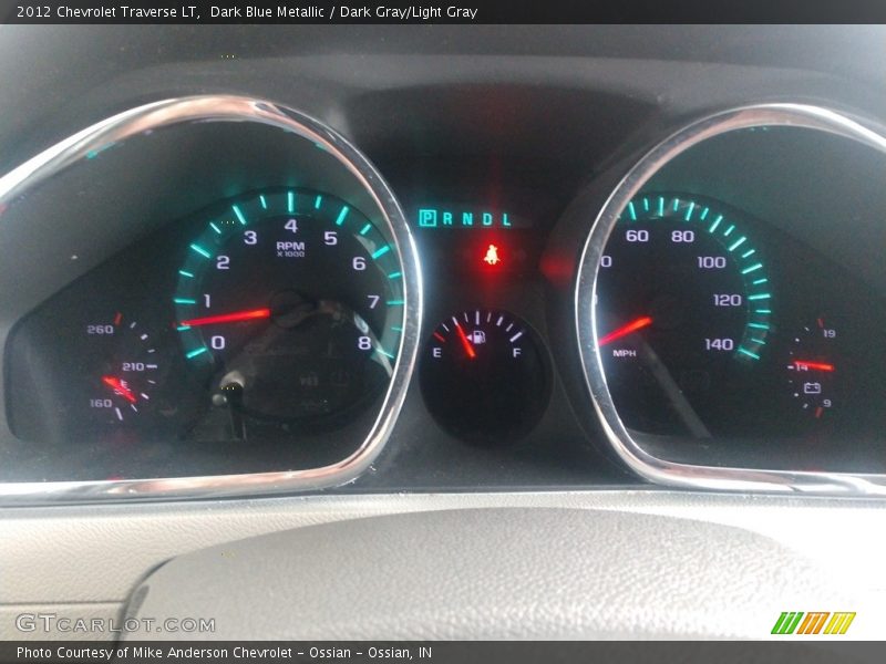 Dark Blue Metallic / Dark Gray/Light Gray 2012 Chevrolet Traverse LT