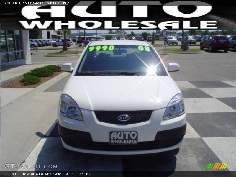 White / Gray 2008 Kia Rio LX Sedan