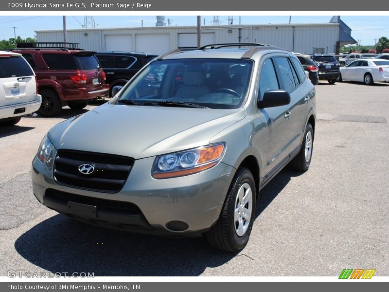Platinum Sage / Beige 2009 Hyundai Santa Fe GLS
