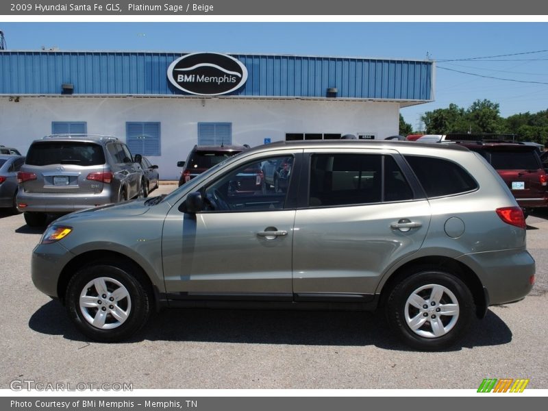 Platinum Sage / Beige 2009 Hyundai Santa Fe GLS