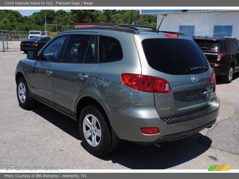 Platinum Sage / Beige 2009 Hyundai Santa Fe GLS