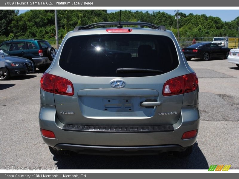 Platinum Sage / Beige 2009 Hyundai Santa Fe GLS