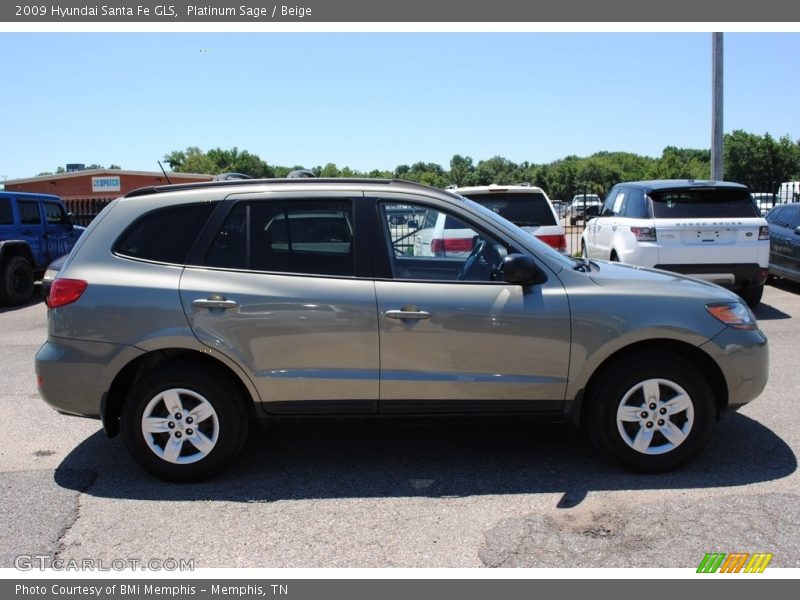 Platinum Sage / Beige 2009 Hyundai Santa Fe GLS