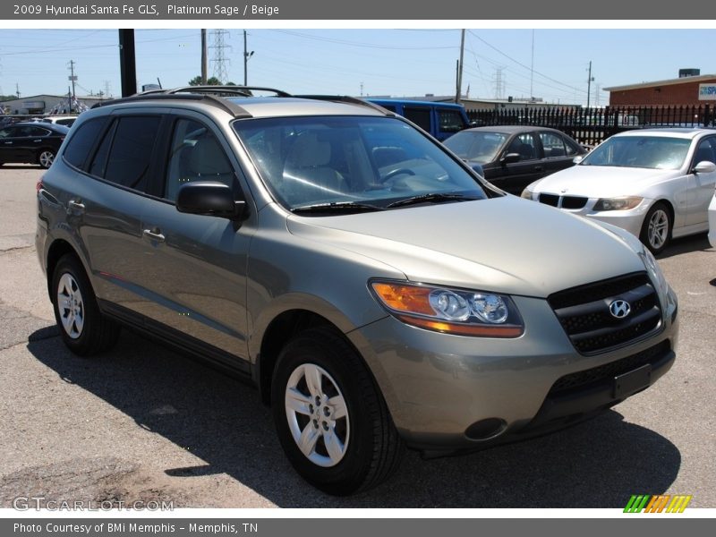 Platinum Sage / Beige 2009 Hyundai Santa Fe GLS