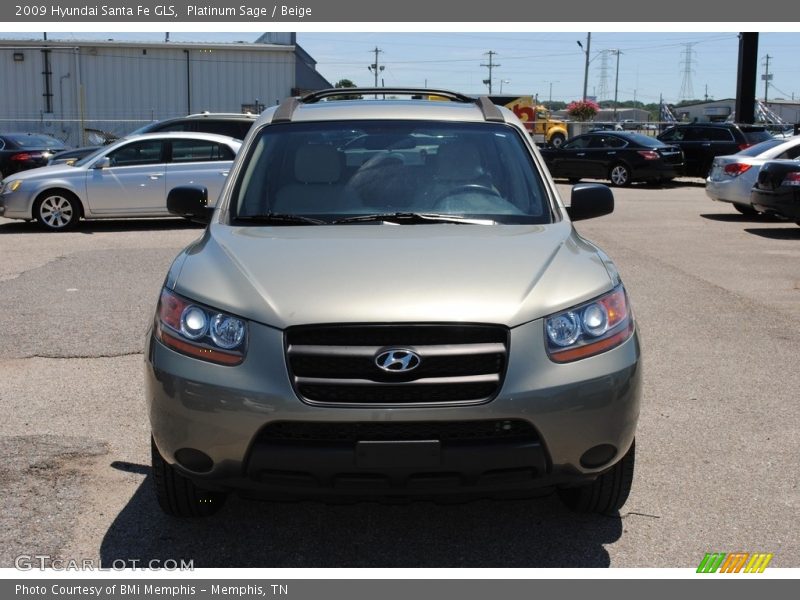 Platinum Sage / Beige 2009 Hyundai Santa Fe GLS