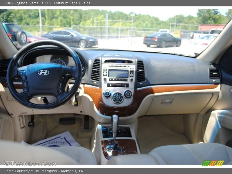 Platinum Sage / Beige 2009 Hyundai Santa Fe GLS