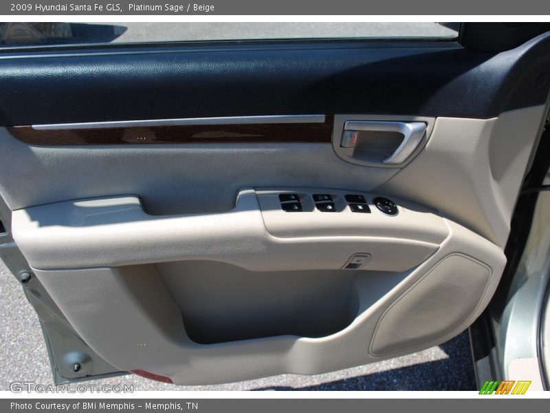 Platinum Sage / Beige 2009 Hyundai Santa Fe GLS