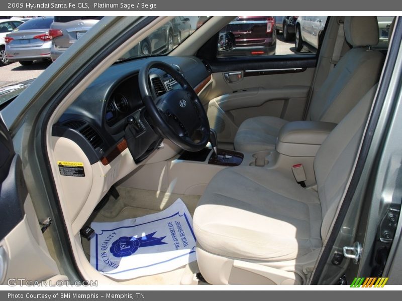 Platinum Sage / Beige 2009 Hyundai Santa Fe GLS