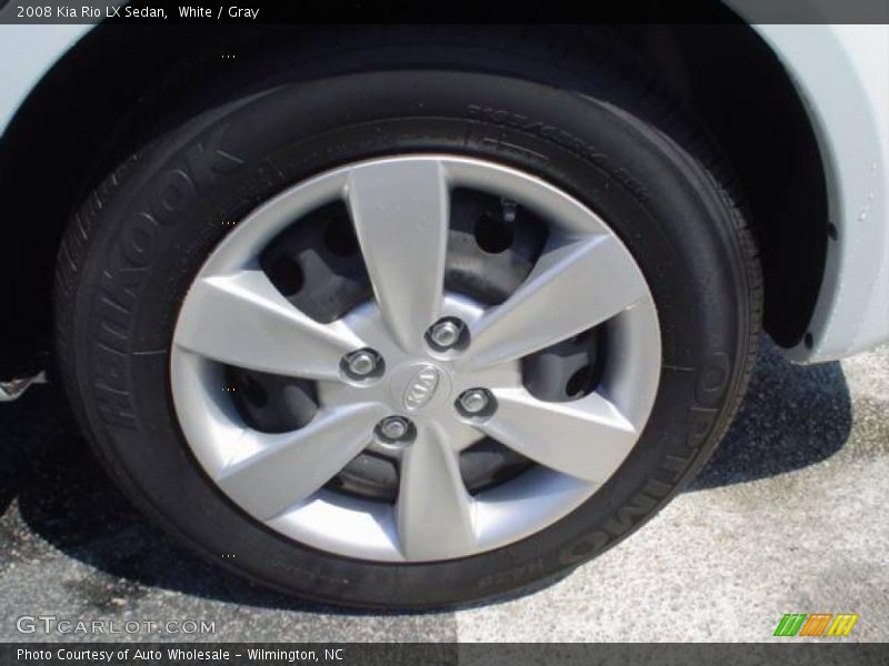 White / Gray 2008 Kia Rio LX Sedan