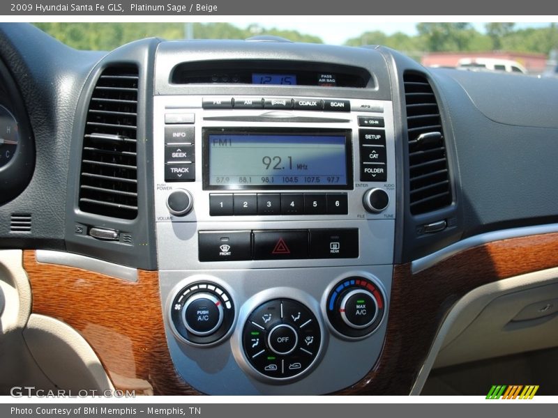 Platinum Sage / Beige 2009 Hyundai Santa Fe GLS